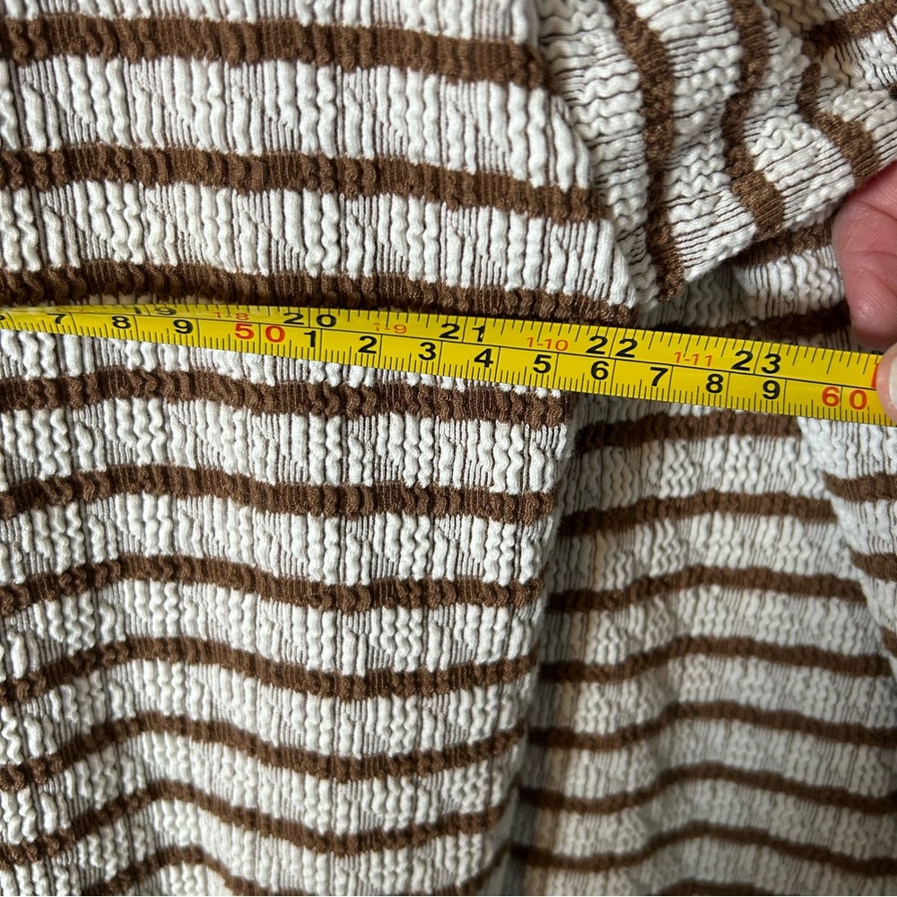 Show Me Your MuMu Chocolate/Cream Striped Lightweight Knit Sweater Size Small - Picture 11 of 13